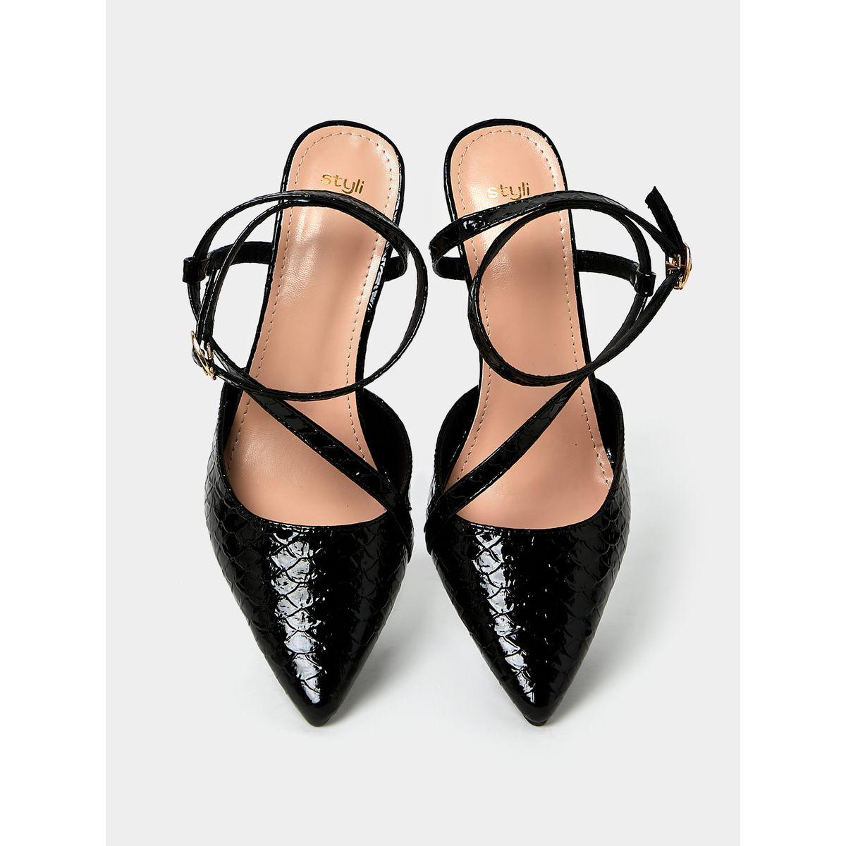 Styli Y-Strap Textured High Heel Pumps-women-shoes-heels-image-6