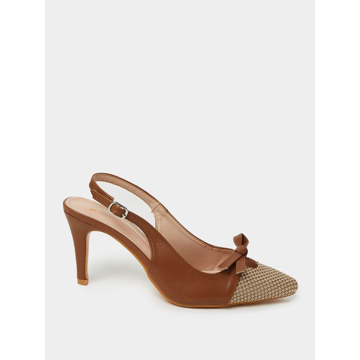 Styli Bow Detail High Heel Slingback Pumps-women-shoes-heels-image-1