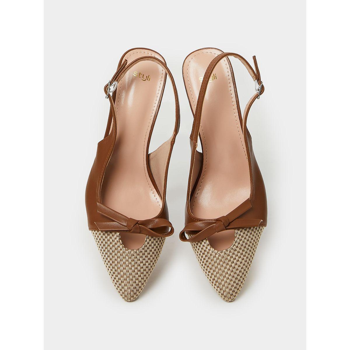Styli Bow Detail High Heel Slingback Pumps-women-shoes-heels-image-6