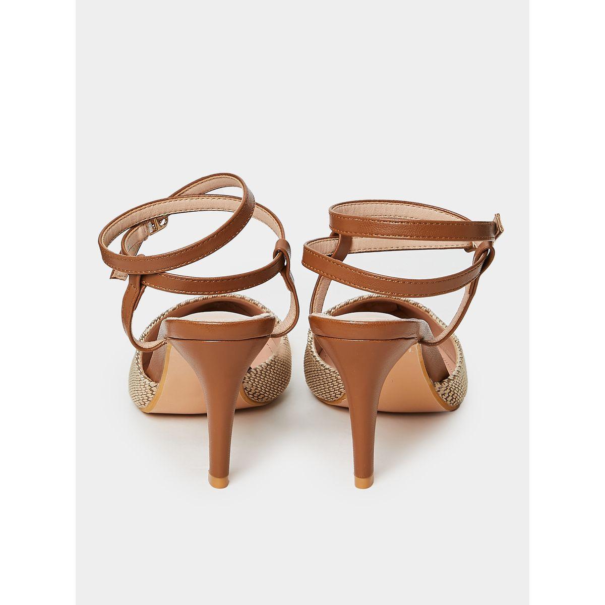 Styli Woven Texture Ankle Strap Pumps-women-shoes-heels-image-4