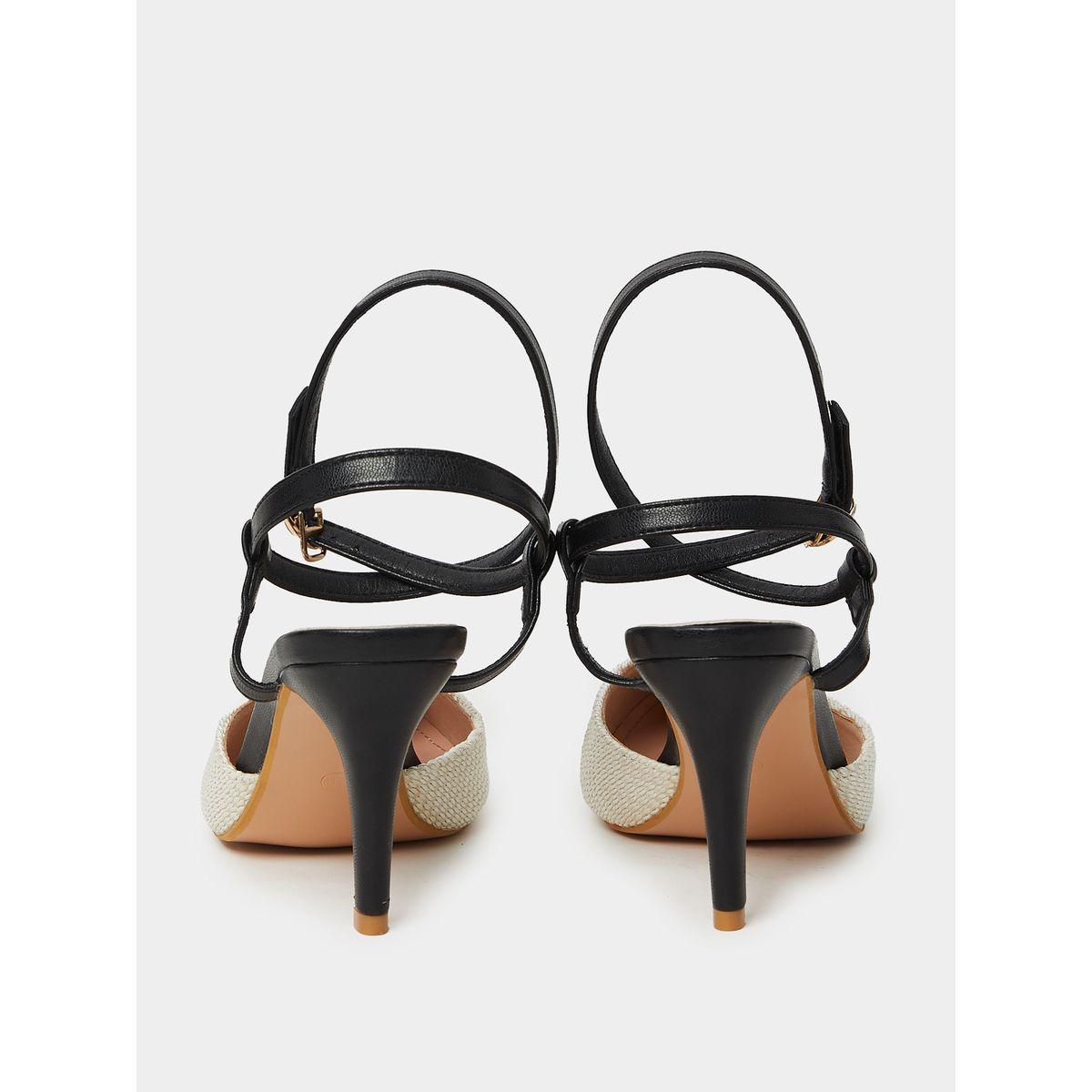 Styli Woven Texture Ankle Strap Pumps-women-shoes-heels-image-5