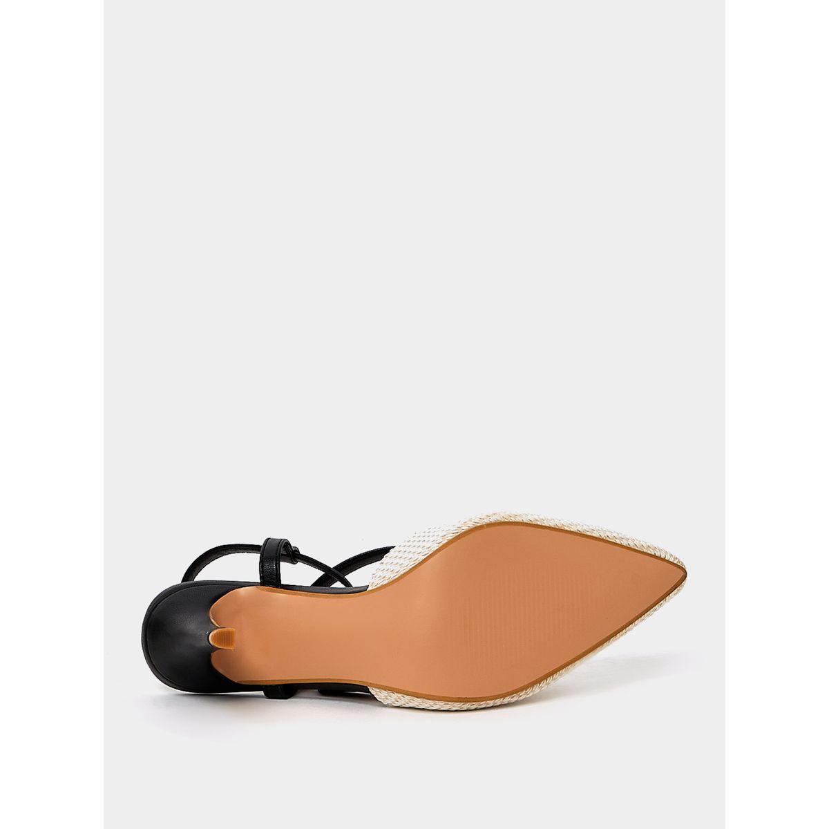 Styli Woven Texture Ankle Strap Pumps-women-shoes-heels-image-7