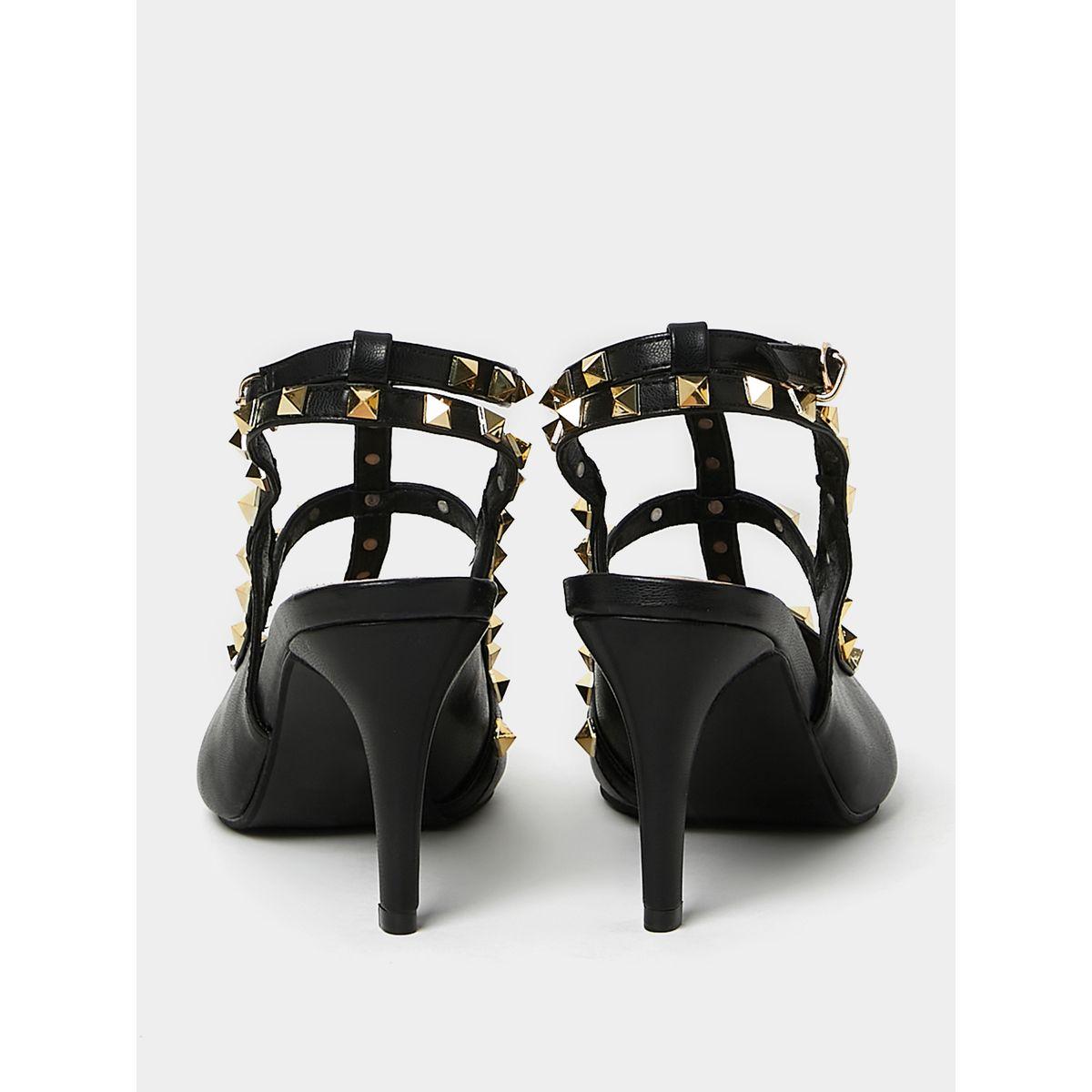 Styli Stud Detail T-Strap High Heel Pumps-women-shoes-heels-image-4