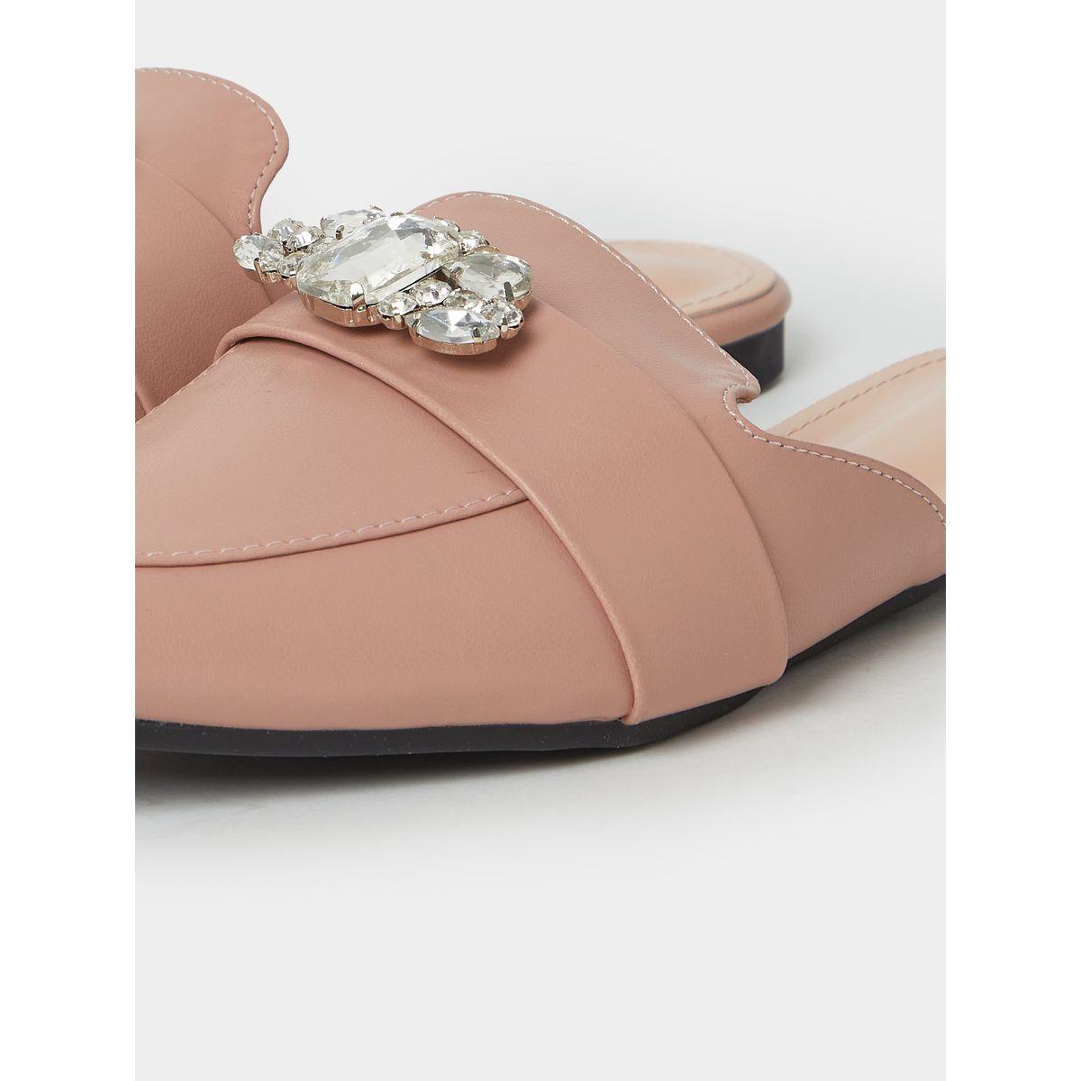 Styli Gem Detail Pointed Toe Flat Mules-women-shoes-loafersandmoccasins-image-5