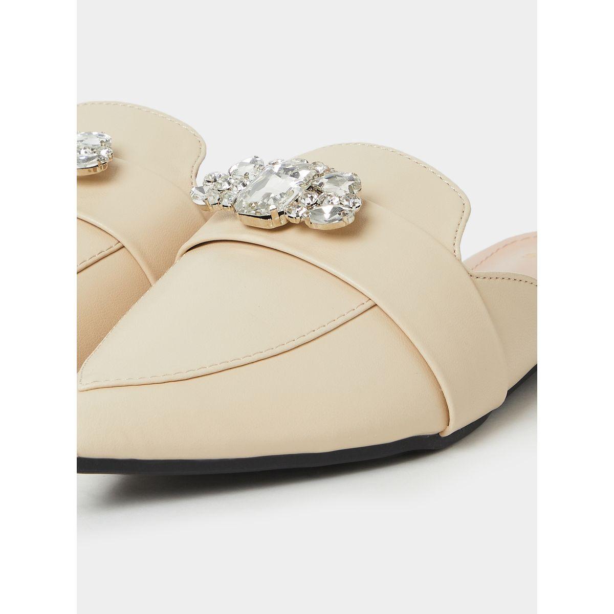Styli Gem Detail Pointed Toe Flat Mules-women-shoes-loafersandmoccasins-image-5