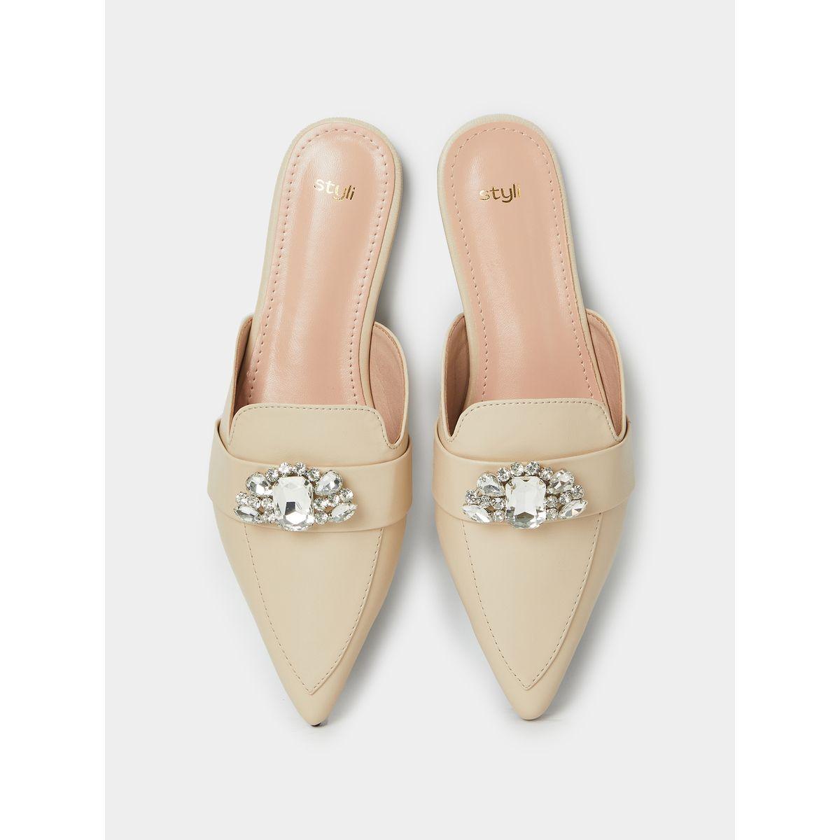Styli Gem Detail Pointed Toe Flat Mules-women-shoes-loafersandmoccasins-image-6