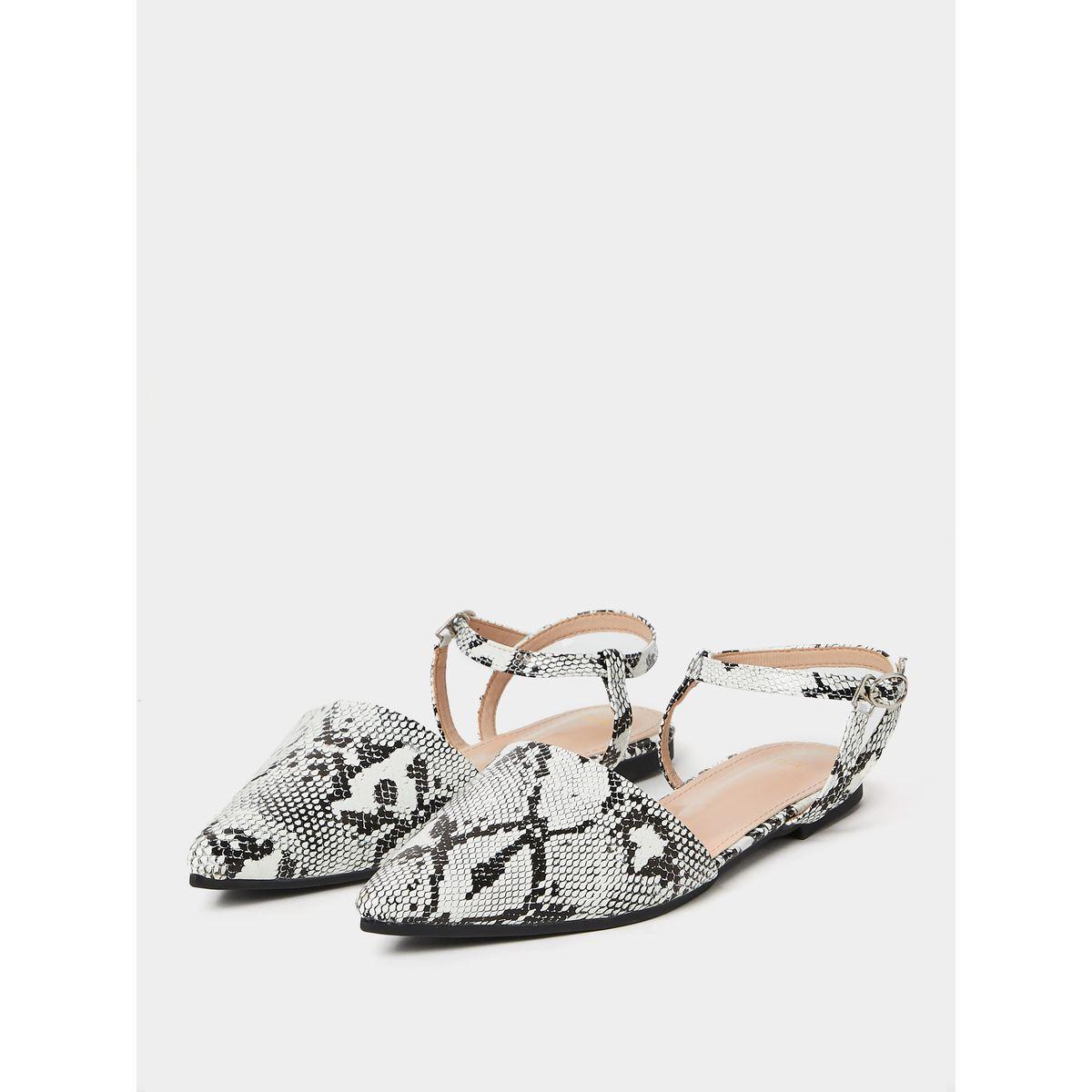 Styli Pointed Toe Snakeskin Print Flat Sandals-women-shoes-loafersandmoccasins-image-3