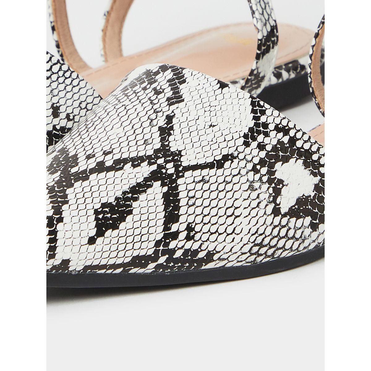 Styli Pointed Toe Snakeskin Print Flat Sandals-women-shoes-loafersandmoccasins-image-5