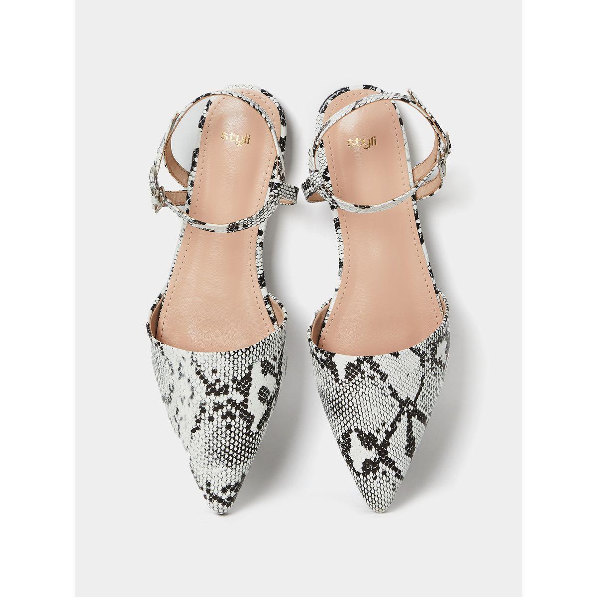 Styli Pointed Toe Snakeskin Print Flat Sandals-women-shoes-loafersandmoccasins-image-6
