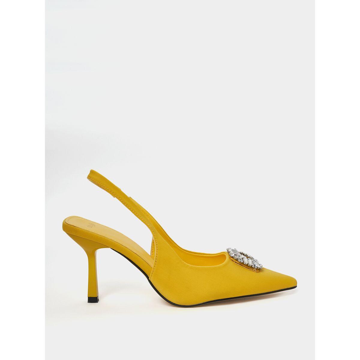 Styli Gem Detail Pointed Toe Slingback Pumps-women-shoes-heels-image-1