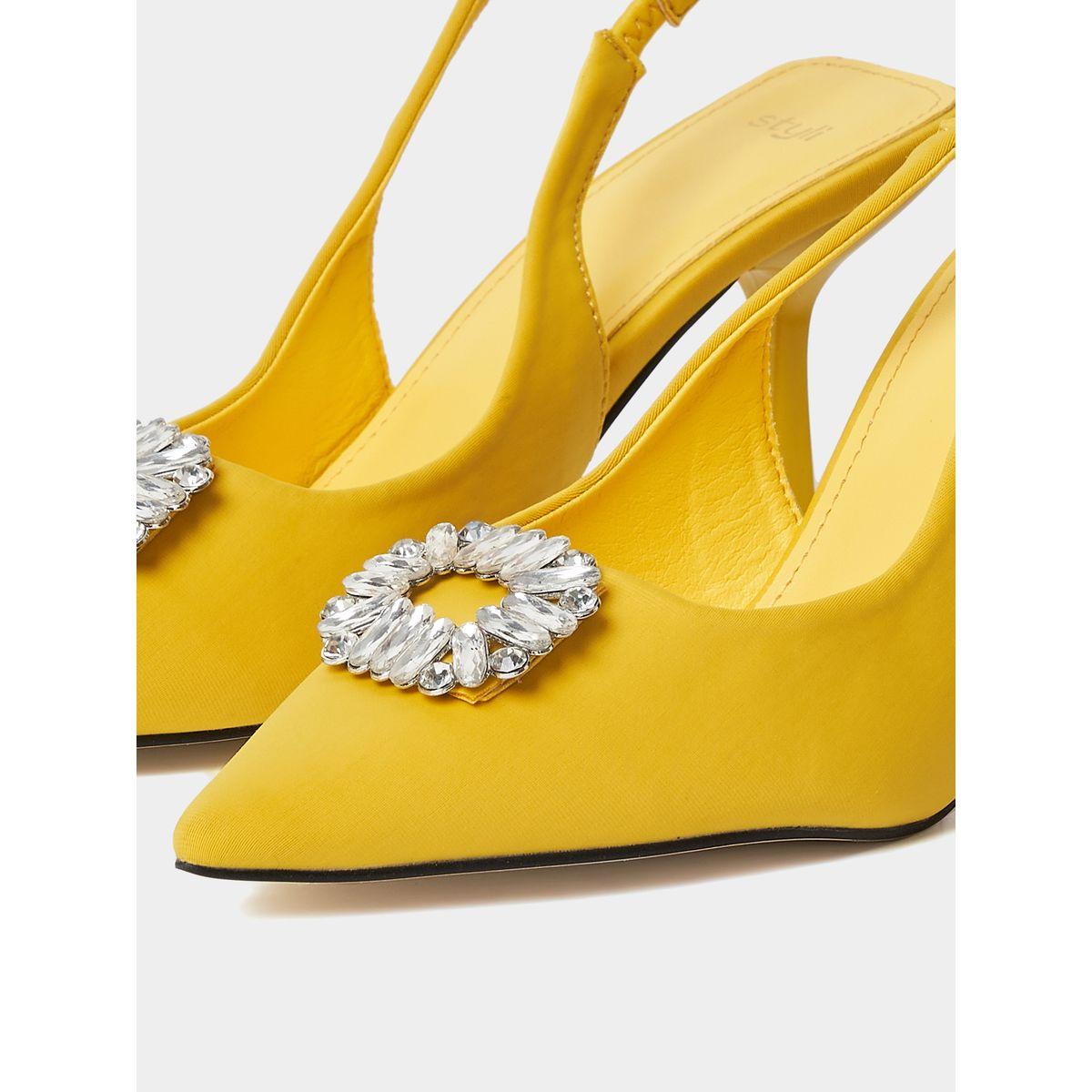 Styli Gem Detail Pointed Toe Slingback Pumps-women-shoes-heels-image-5