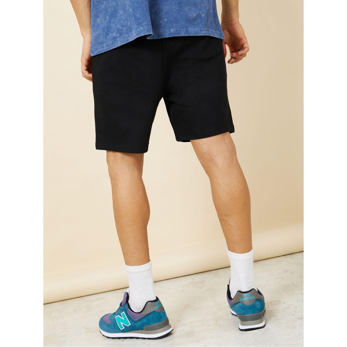 Styli Regular Fit Solid Knit Shorts with Drawstring Waistband-men-clothing-bottoms-shorts-image-4