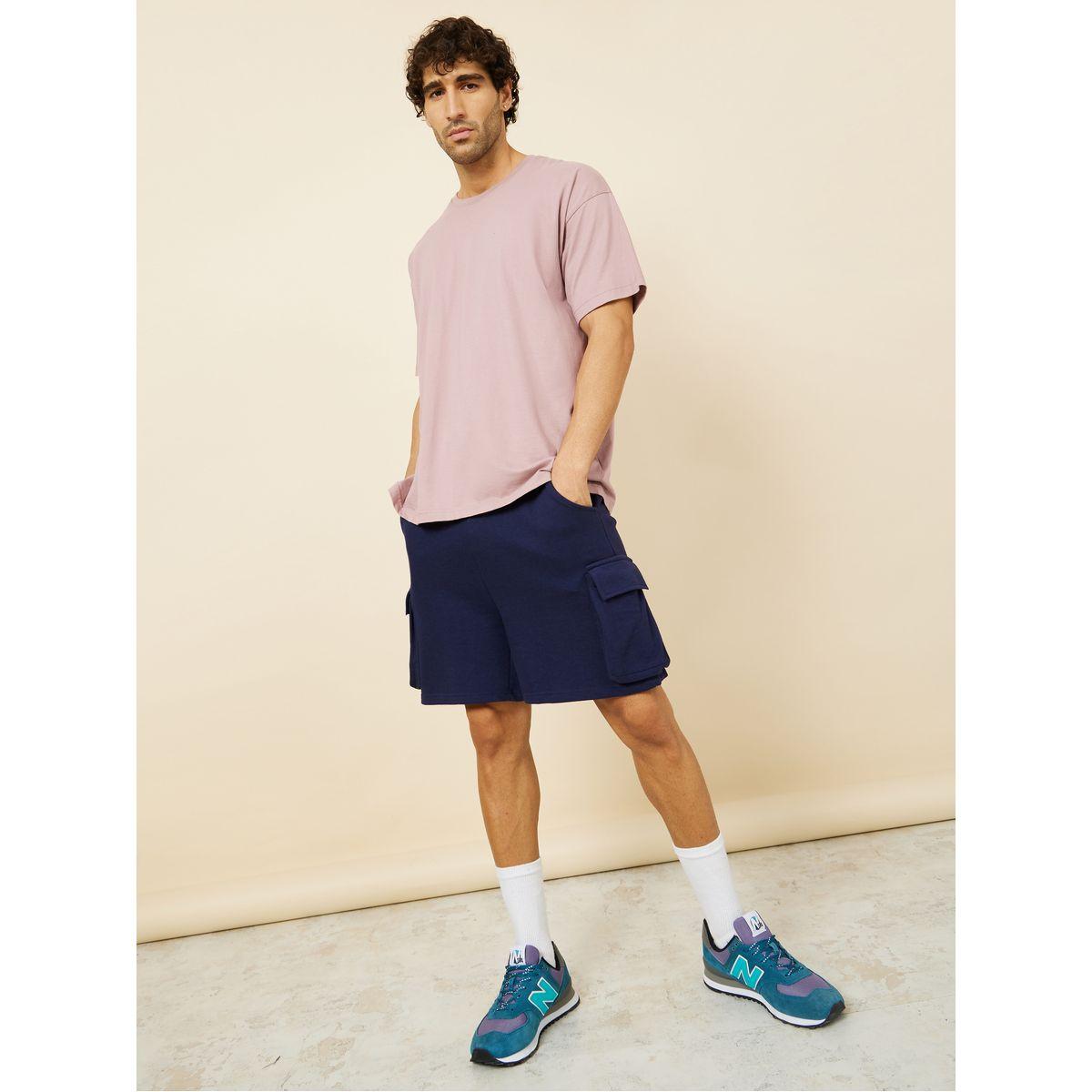 Styli Knit Cargo Shorts with Drawstring Waistband-men-clothing-bottoms-shorts-image-2