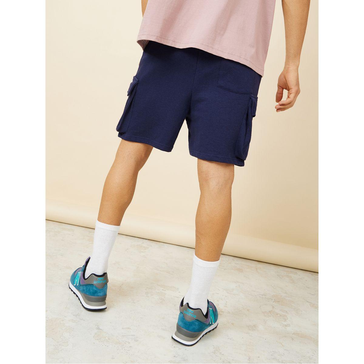 Styli Knit Cargo Shorts with Drawstring Waistband-men-clothing-bottoms-shorts-image-4