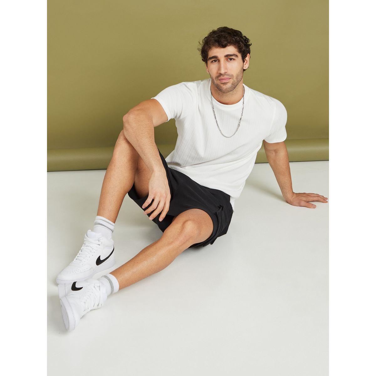 Styli Knit Cargo Shorts with Drawstring Waistband-men-clothing-bottoms-shorts-image-2