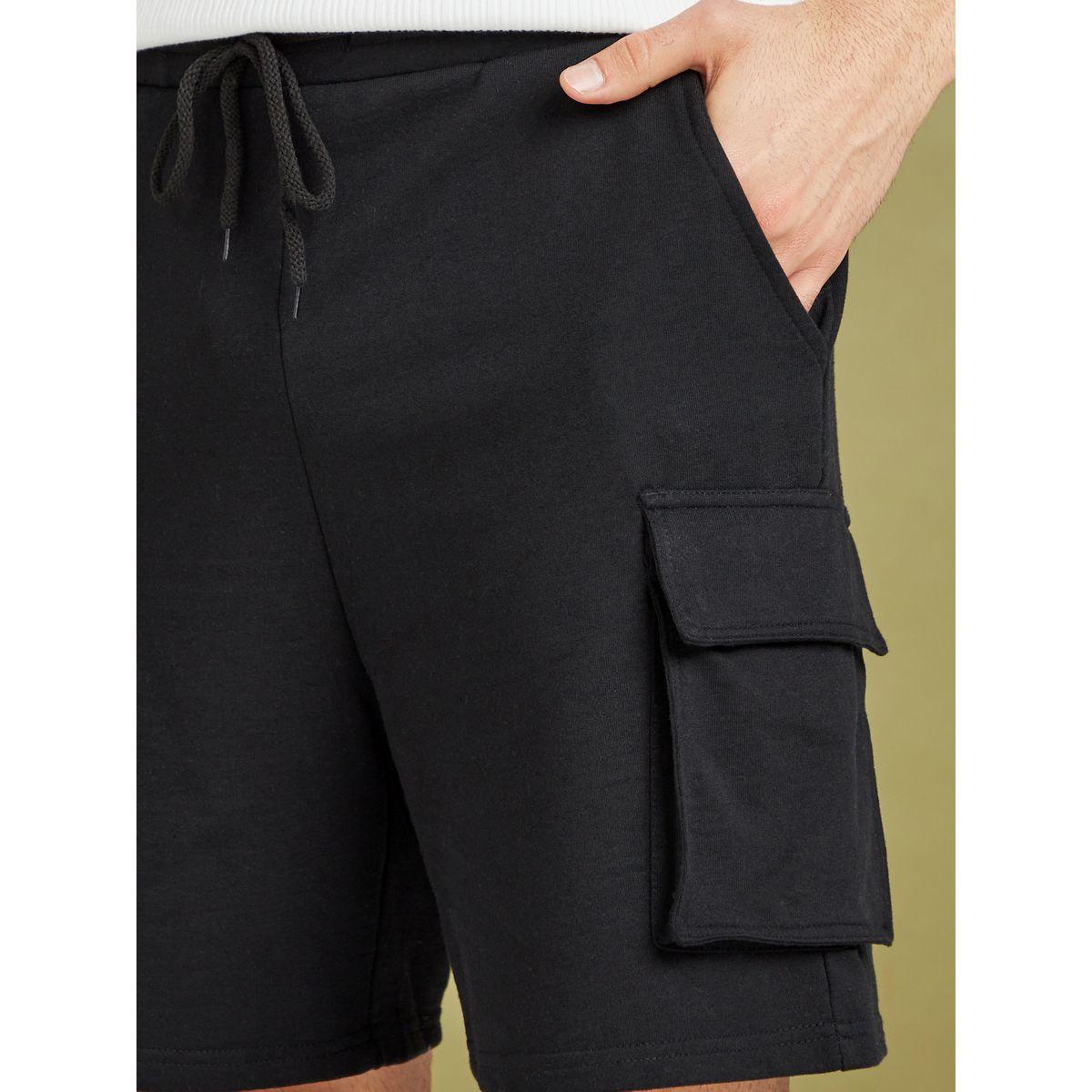 Styli Knit Cargo Shorts with Drawstring Waistband-men-clothing-bottoms-shorts-image-3