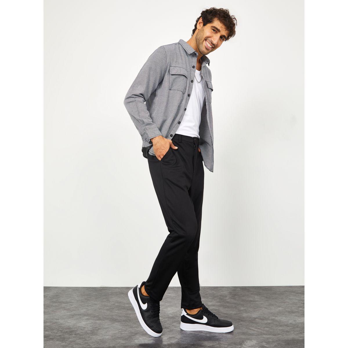 Styli Solid Slim Fit Knitted Trouser-men-clothing-bottoms-trousersandchinos-trousers-image-2