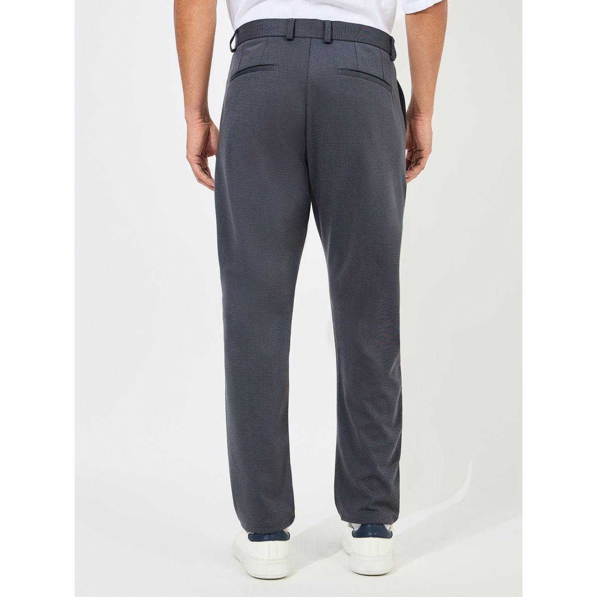 بنطال سادة محبوك بقصة سليم فت-men-clothing-bottoms-trousersandchinos-trousers-image-1