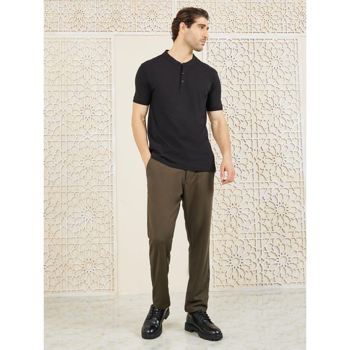 Styli Solid Slim Fit Knitted Trouser-men-clothing-bottoms-trousersandchinos-trousers-image-2