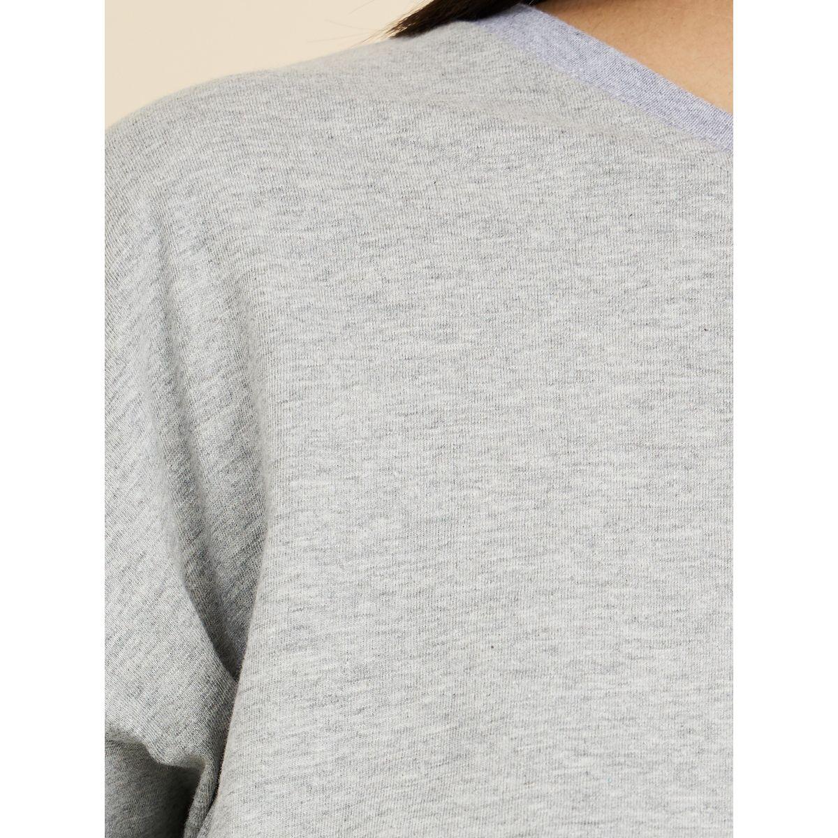 Styli Drop Sleeve Split Hem Oversized Longline T-Shirt-women-clothing-tshirts-image-4