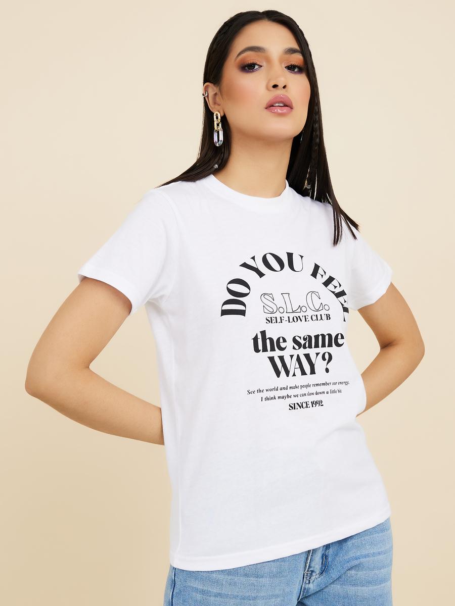 Styli Short Sleeves Do You Feel Slogan Regular Fit T-Shirt-women-clothing-tshirts-image-3