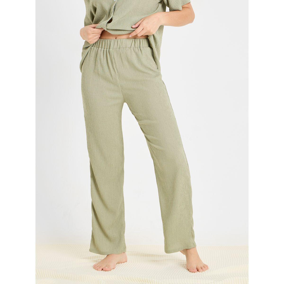 Styli Unwind Textured Longline Shirt & Pyjama Set-women-clothing-nightwear-pyjamas-longsets-image-4