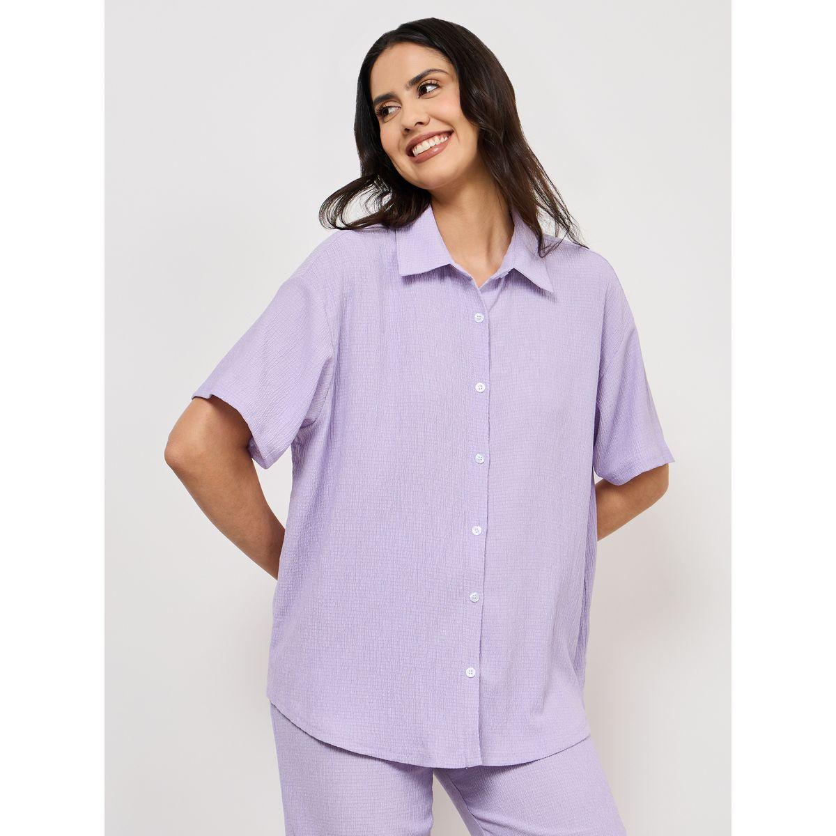 Styli Textured Shirt and Pyjama Set-women-clothing-nightwear-pyjamas-longsets-image-3