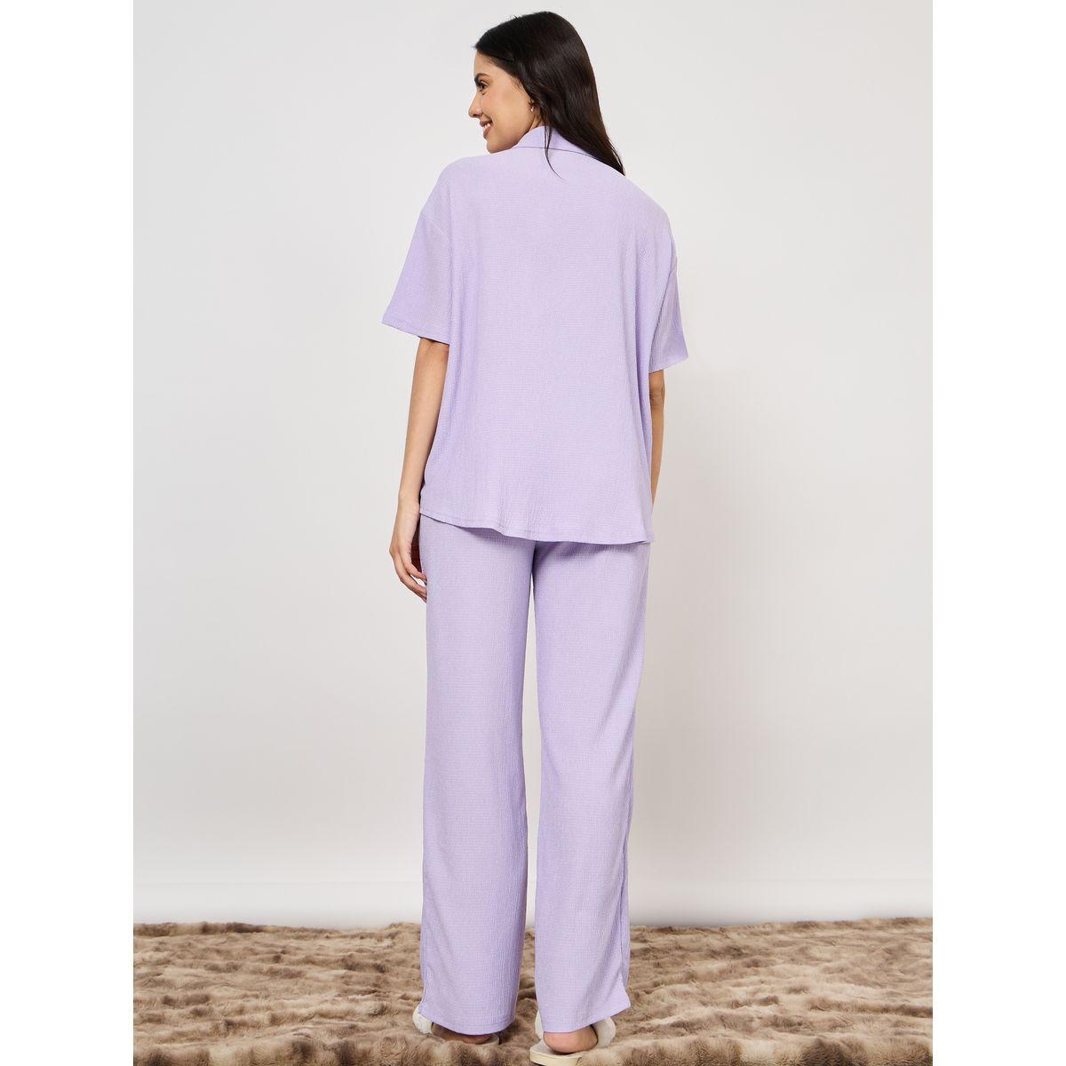 Styli Textured Shirt and Pyjama Set-women-clothing-nightwear-pyjamas-longsets-image-6
