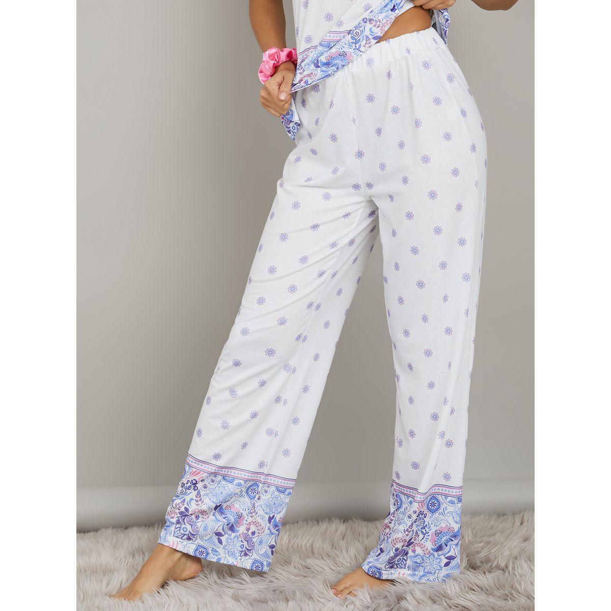 Styli Unwind Geo Print Tie Shoulder Cami and Pyjama Set-women-clothing-nightwear-pyjamas-longsets-image-4