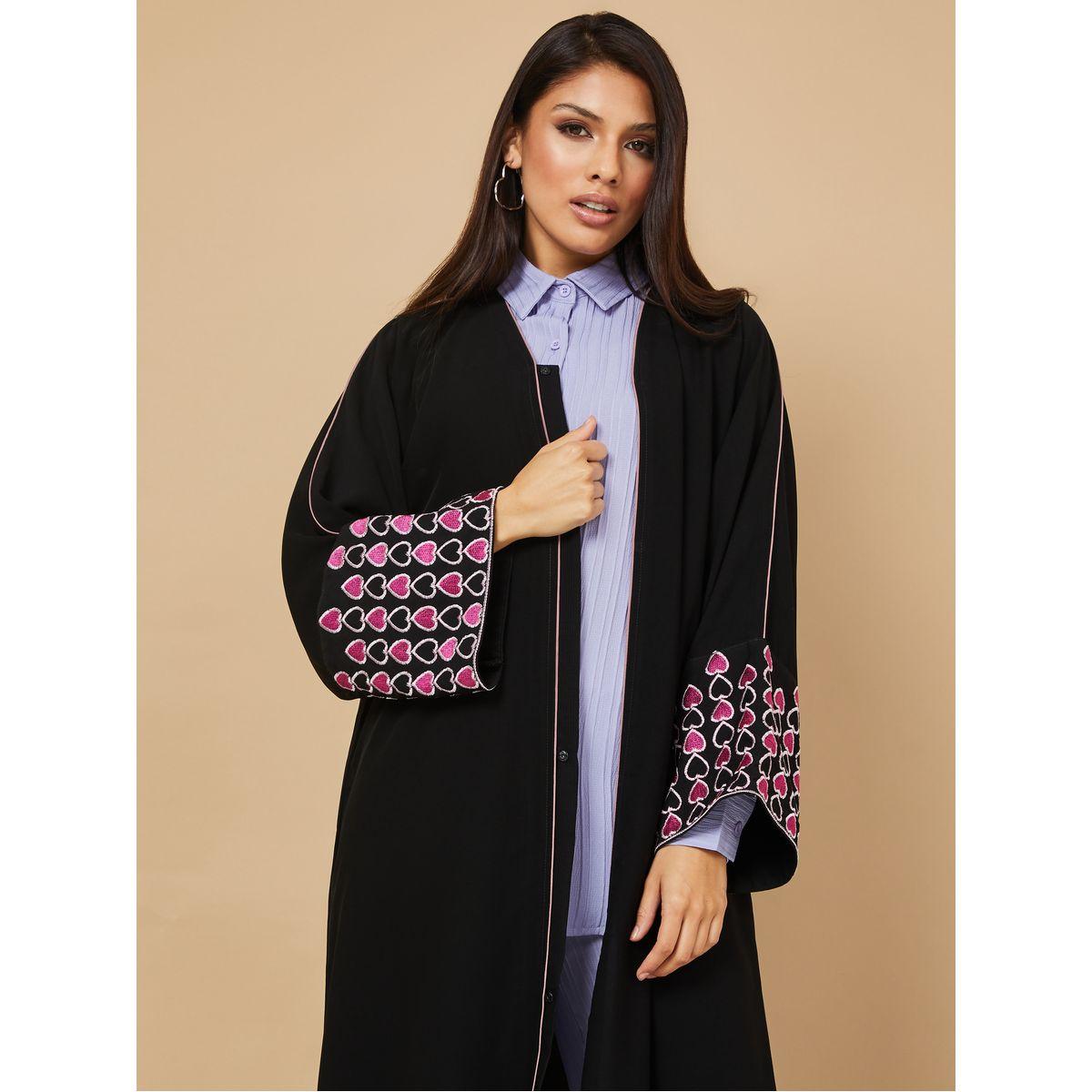 عباية مطرزة مع ازرار غلق-women-arabicclothing-abayas-image-2