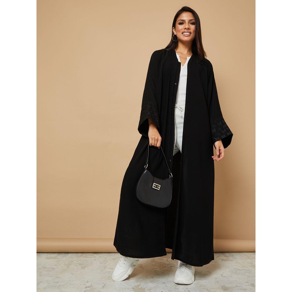 عباية مطرزة مع ازرار غلق-women-arabicclothing-abayas-image-1