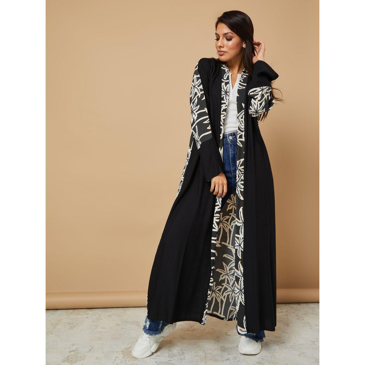 Styli Front and Back Palm Tree Print Abaya-women-arabicclothing-abayas-image-1