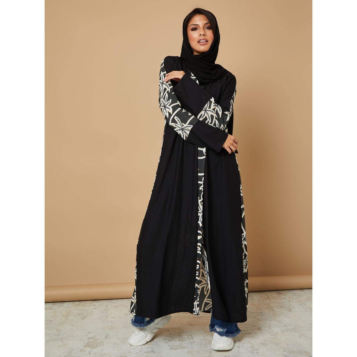 Styli Front and Back Palm Tree Print Abaya-women-arabicclothing-abayas-image-5