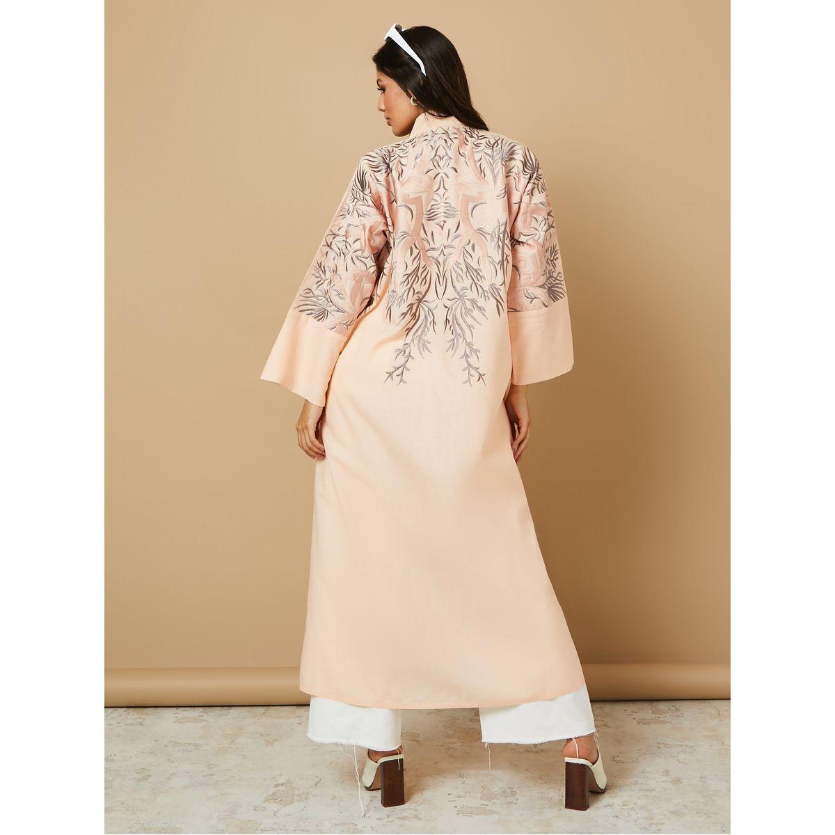 Styli Open Front Embroidery Detail Abaya-women-arabicclothing-abayas-image-4