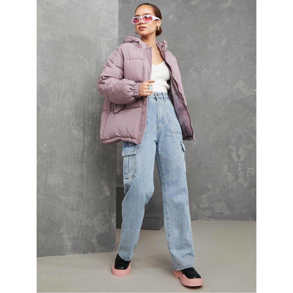 معطف مبطن بسحاب غلق مع جيوب-women-winterwear-coatsandjackets-coats-image-2