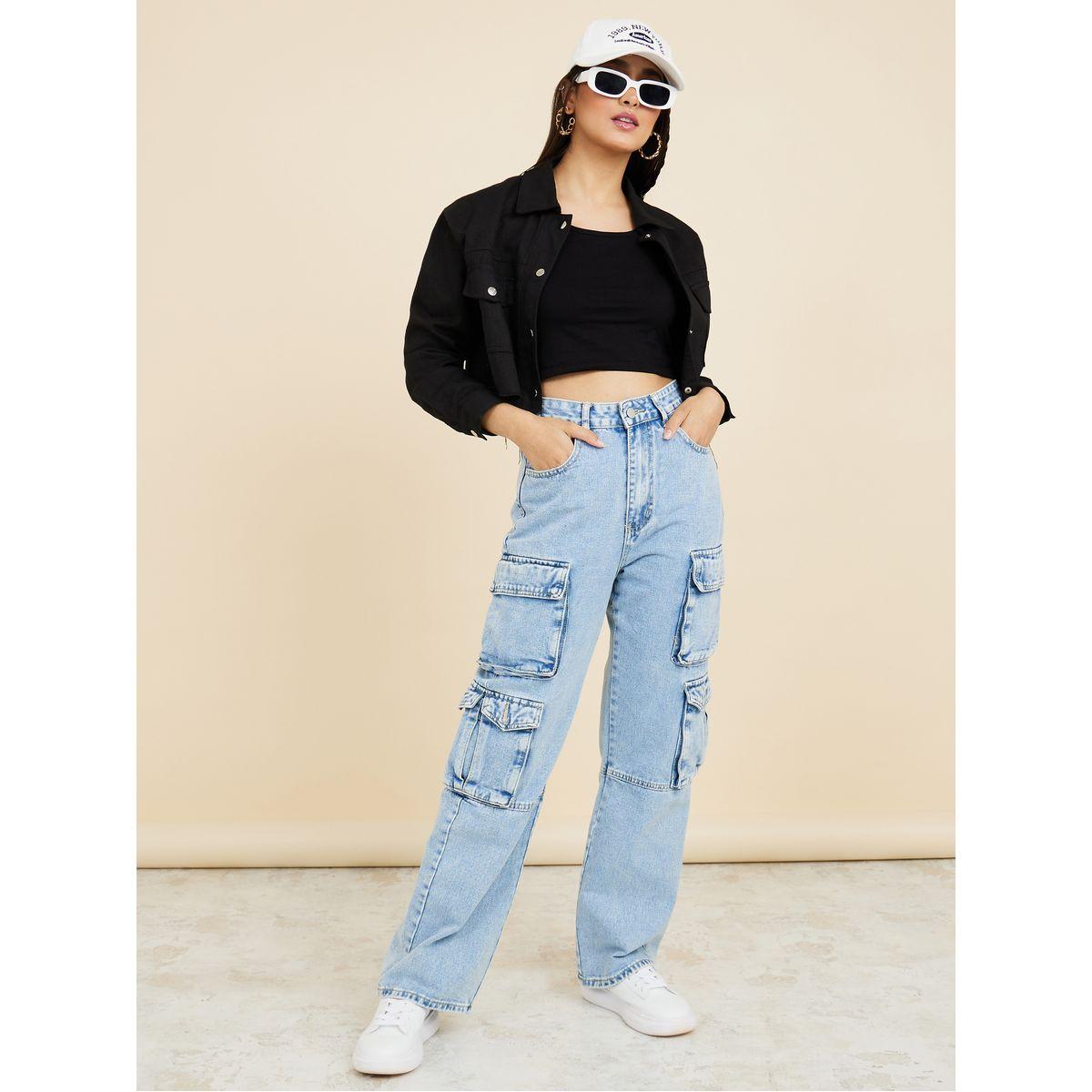 Styli High Waist Washed Cargo Jeans-women-clothing-bottoms-jeans-image-2