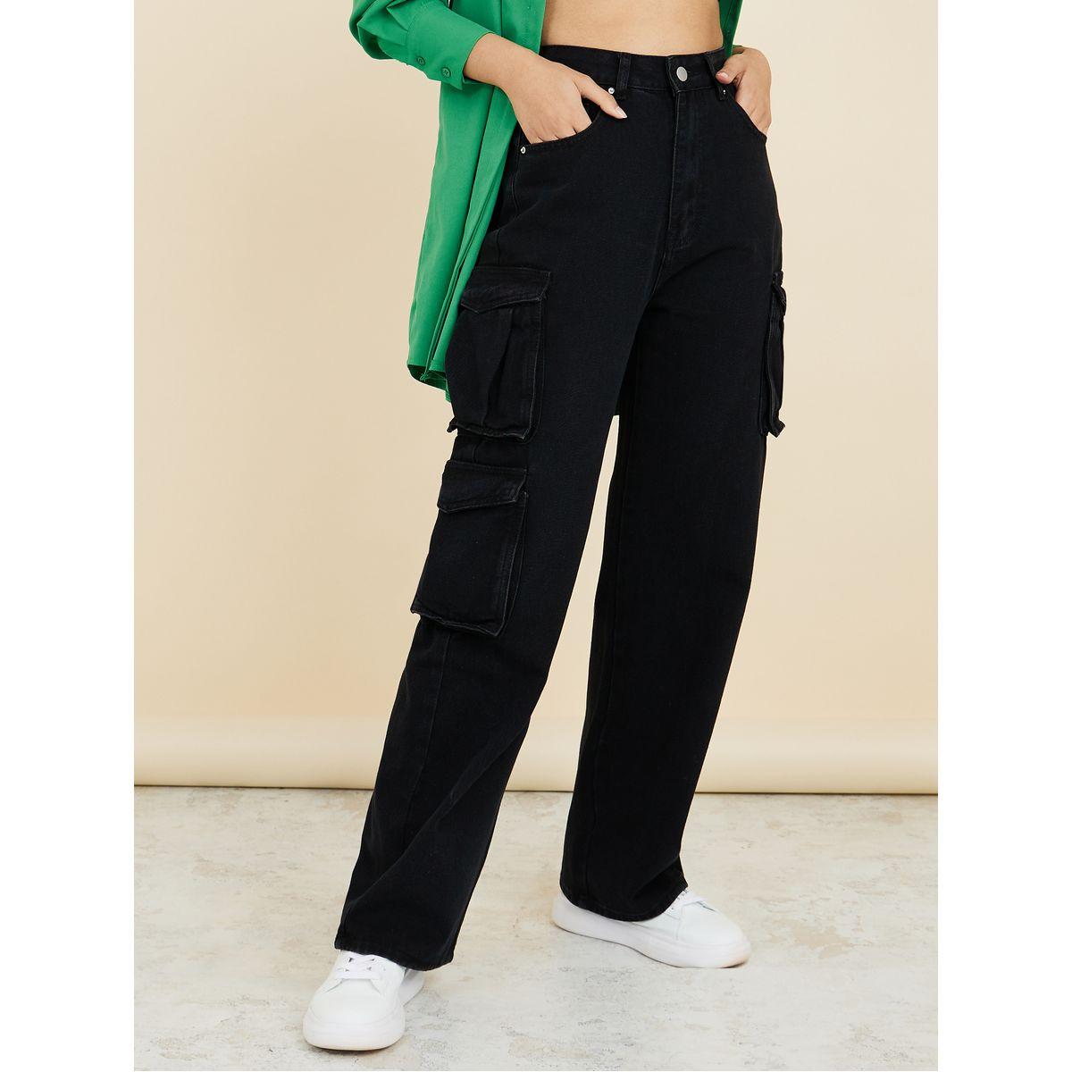 Styli Cargo Jeans with Button Detail Hem-women-clothing-bottoms-jeans-image-1