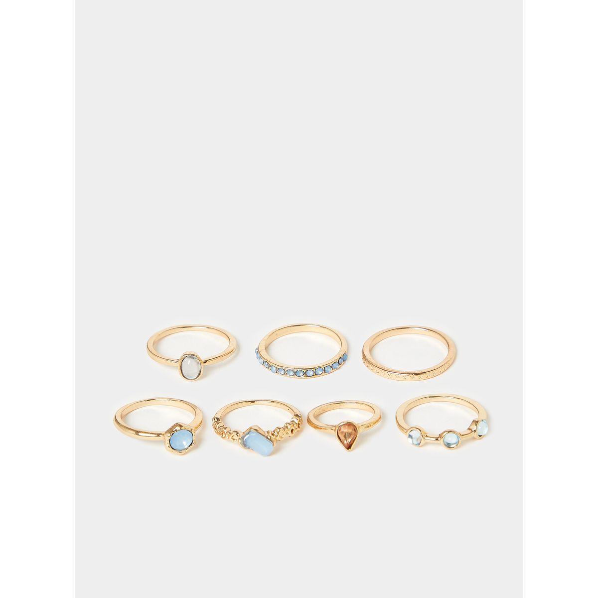 Styli Pack of 7 - Stone Accent Rings-women-watchesandjewellery-jewellery-rings-image-1