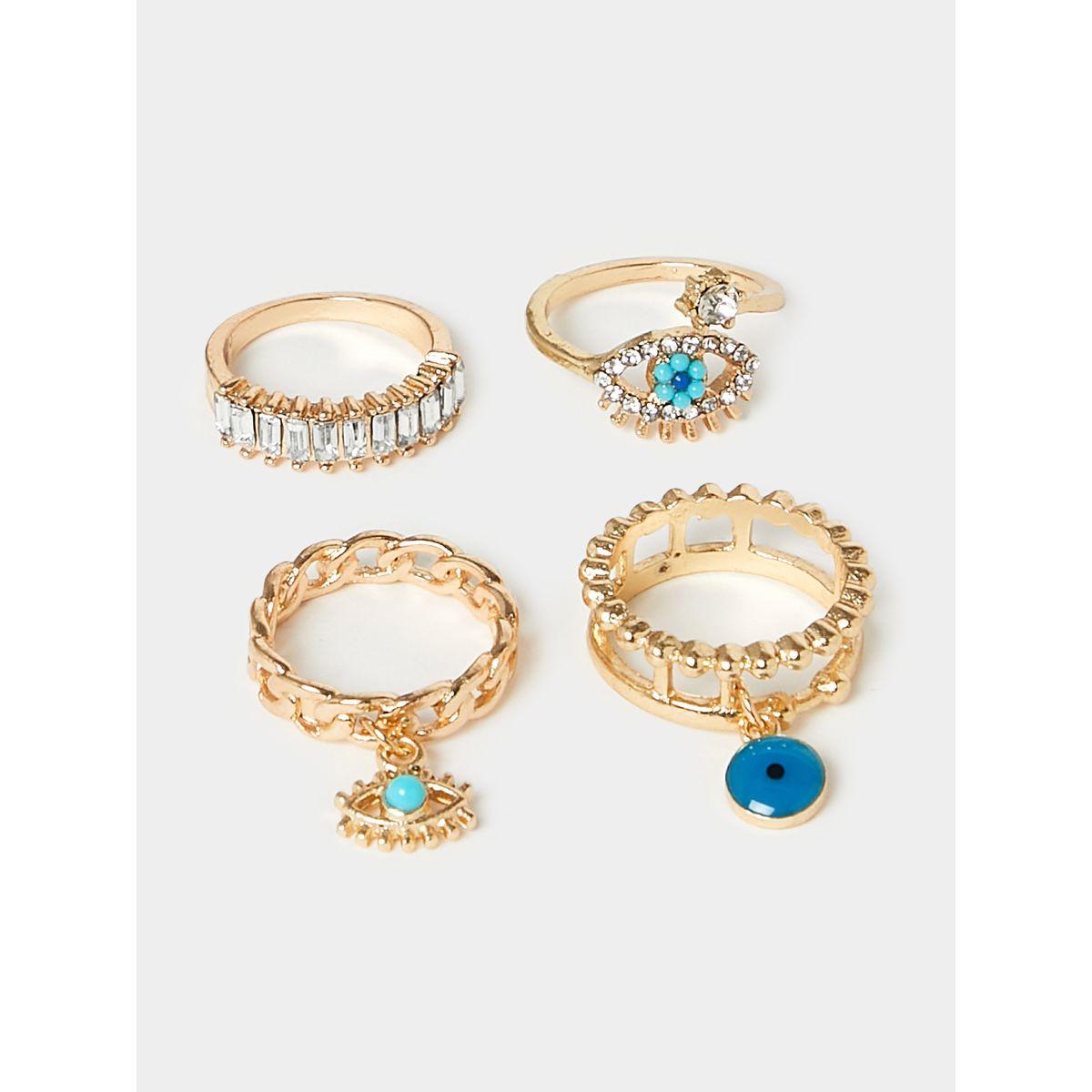 Styli Set of 4 - Embellished Eye Rings-women-watchesandjewellery-jewellery-rings-image-1