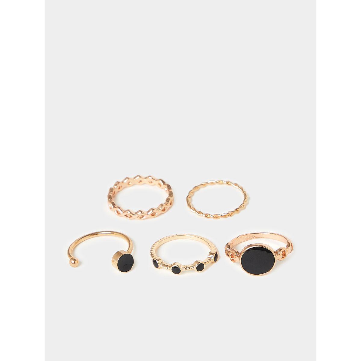 Styli Set of 5 - Black Accent Rings-women-watchesandjewellery-jewellery-rings-image-1