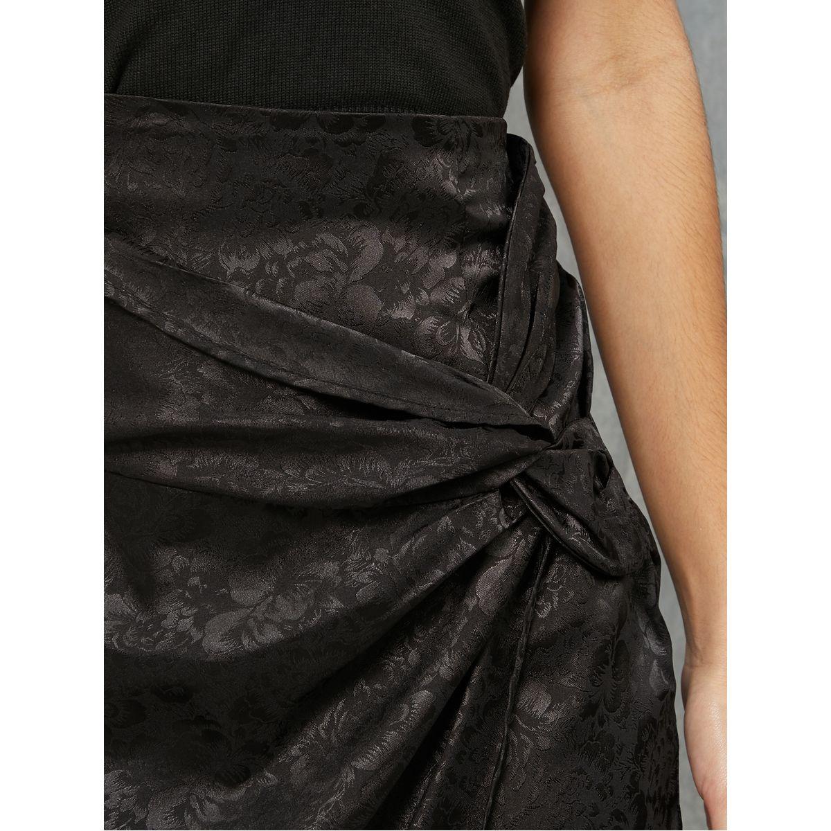 تنورة قصيرة جاكار مزينة بعقدة-women-clothing-bottoms-skirts-image-3