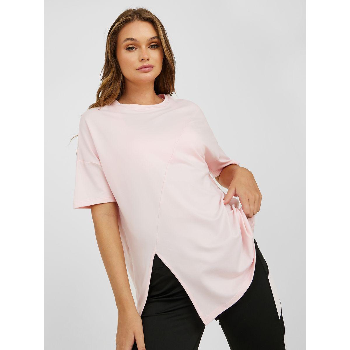 Styli Active Side Slit Drop Shoulder Oversized Yoga Active Top-women-clothing-sportswearandactivewear-tshirtsandvests-image-1