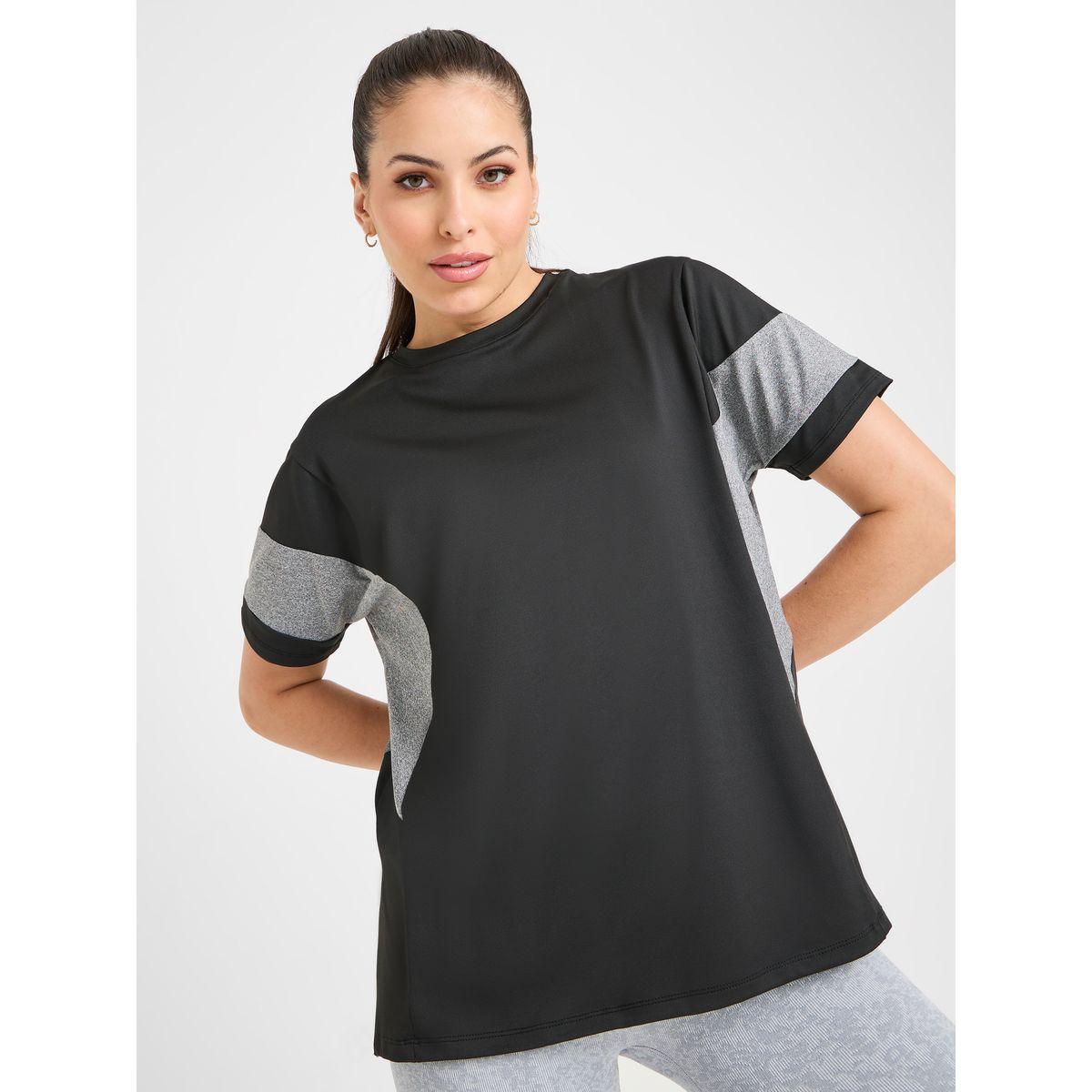 Styli Active Colorblock Side Slit Oversized Yoga Active Top-women-clothing-sportswearandactivewear-tshirtsandvests-image-2