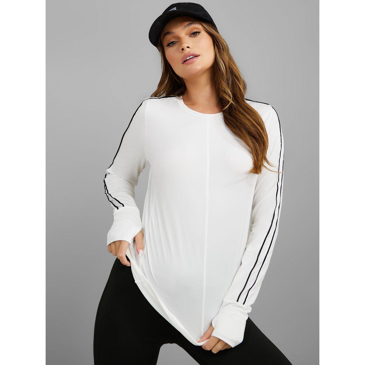 Styli Active Double Arm Stripe Detail Long Sleeve Active Top-women-clothing-sportswearandactivewear-tshirtsandvests-image-1
