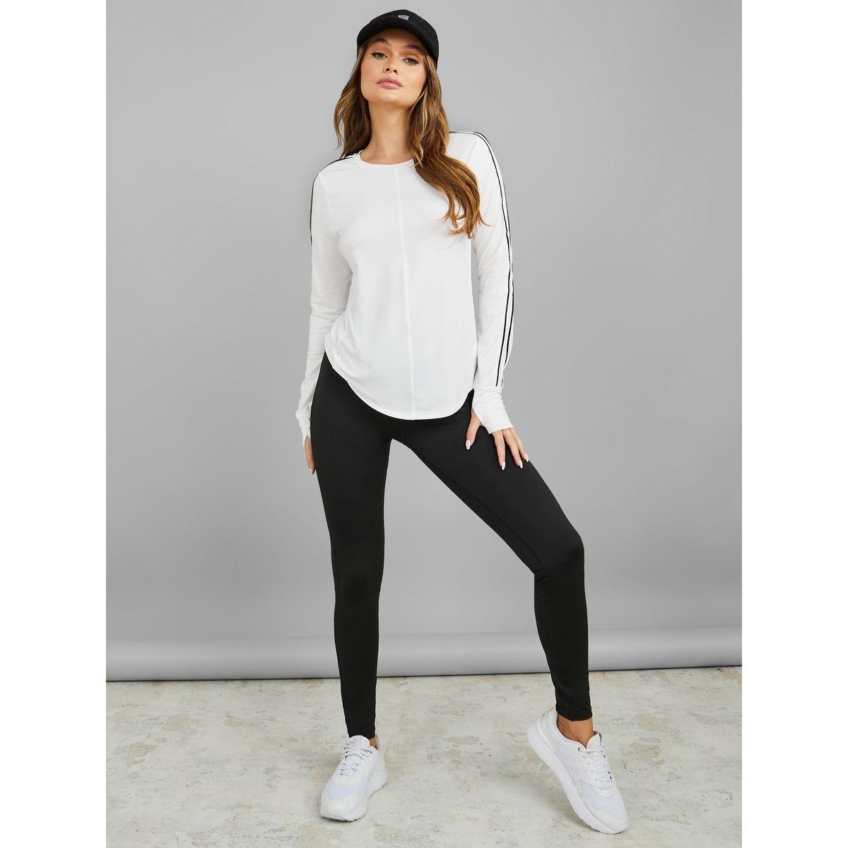 Styli Active Double Arm Stripe Detail Long Sleeve Active Top-women-clothing-sportswearandactivewear-tshirtsandvests-image-2