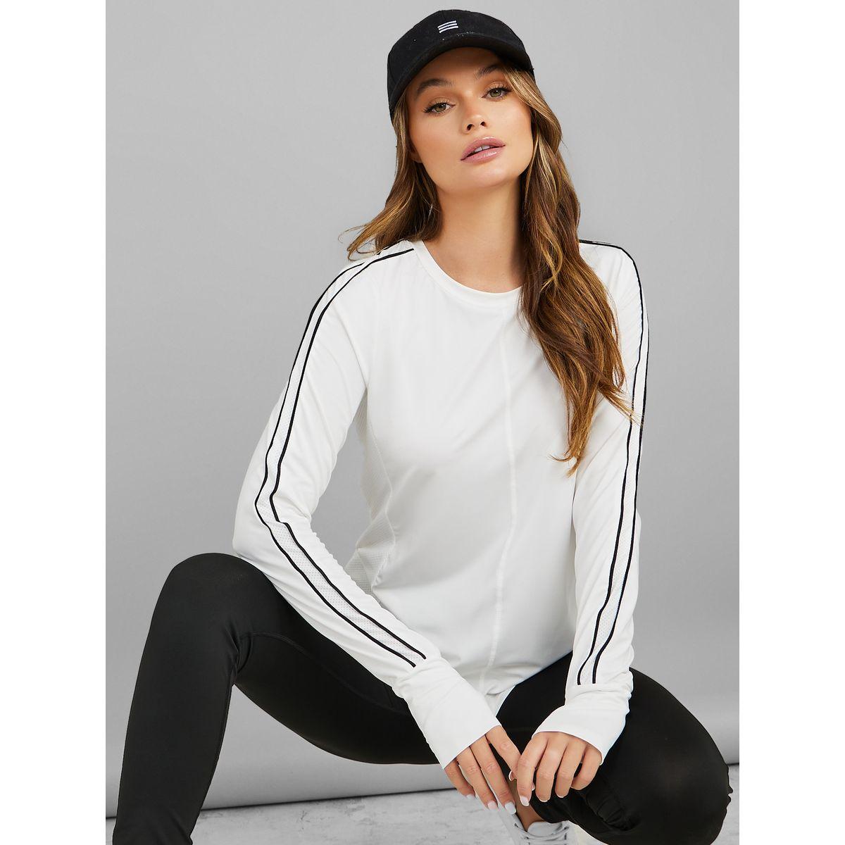 Styli Active Double Arm Stripe Detail Long Sleeve Active Top-women-clothing-sportswearandactivewear-tshirtsandvests-image-3