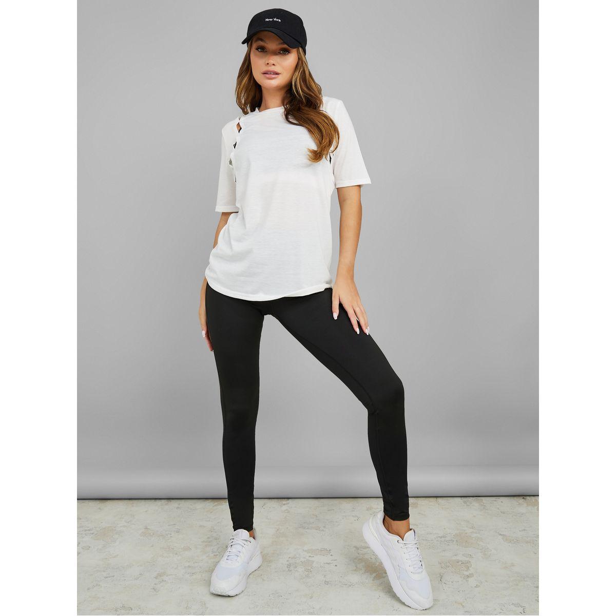 Styli Active Cut Out Detail Oversized Yoga Fit Activewear Top-sports-women-clothing-tshirtsandvests-image-2