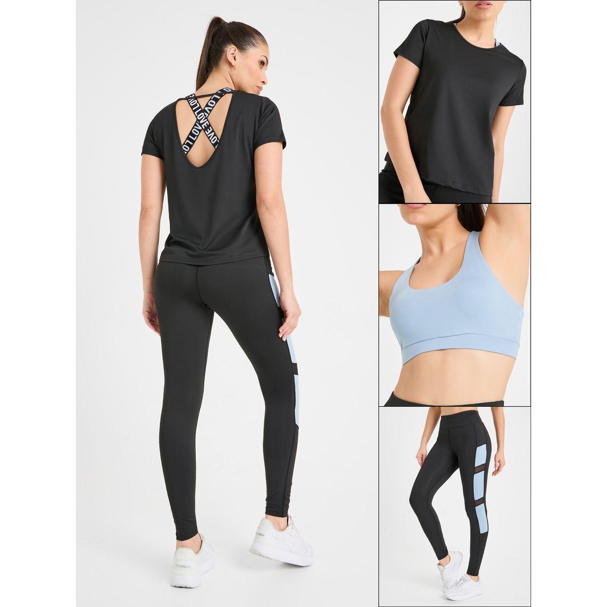 مجموعة من 3 ( ليقنز + صدرية + بلوزة)-women-clothing-sportswearandactivewear-trackpantsandtracksuits-image-1