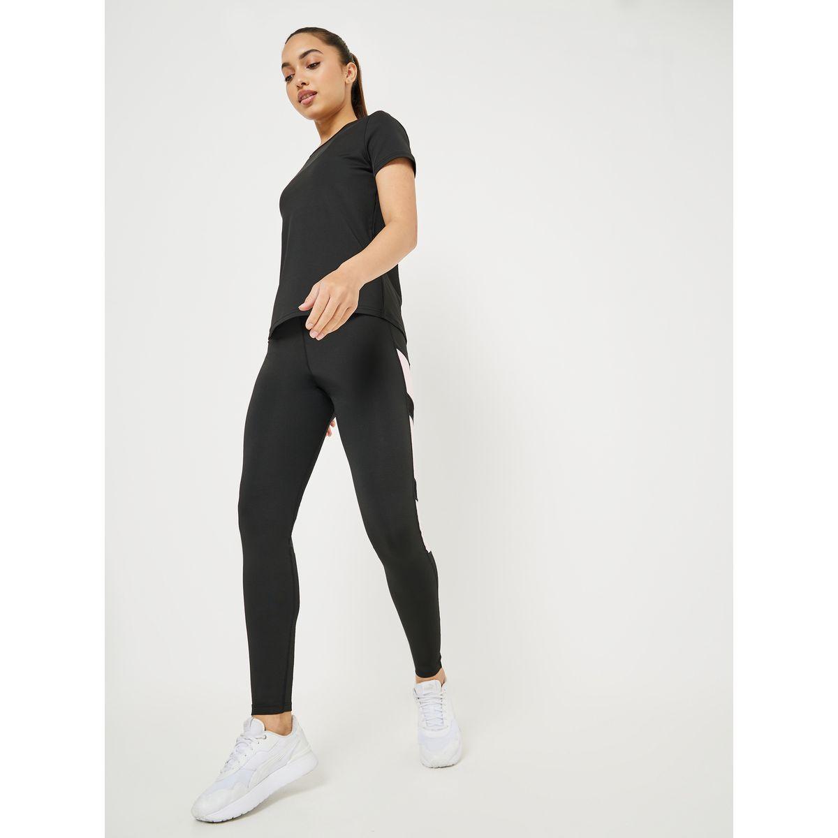 Styli Active Pack of 3 - Solid Top Slogan Print Strap Detail Sports Bra and Contrast Panel Active Legging Set-women-clothing-sportswearandactivewear-trackpantsandtracksuits-image-1
