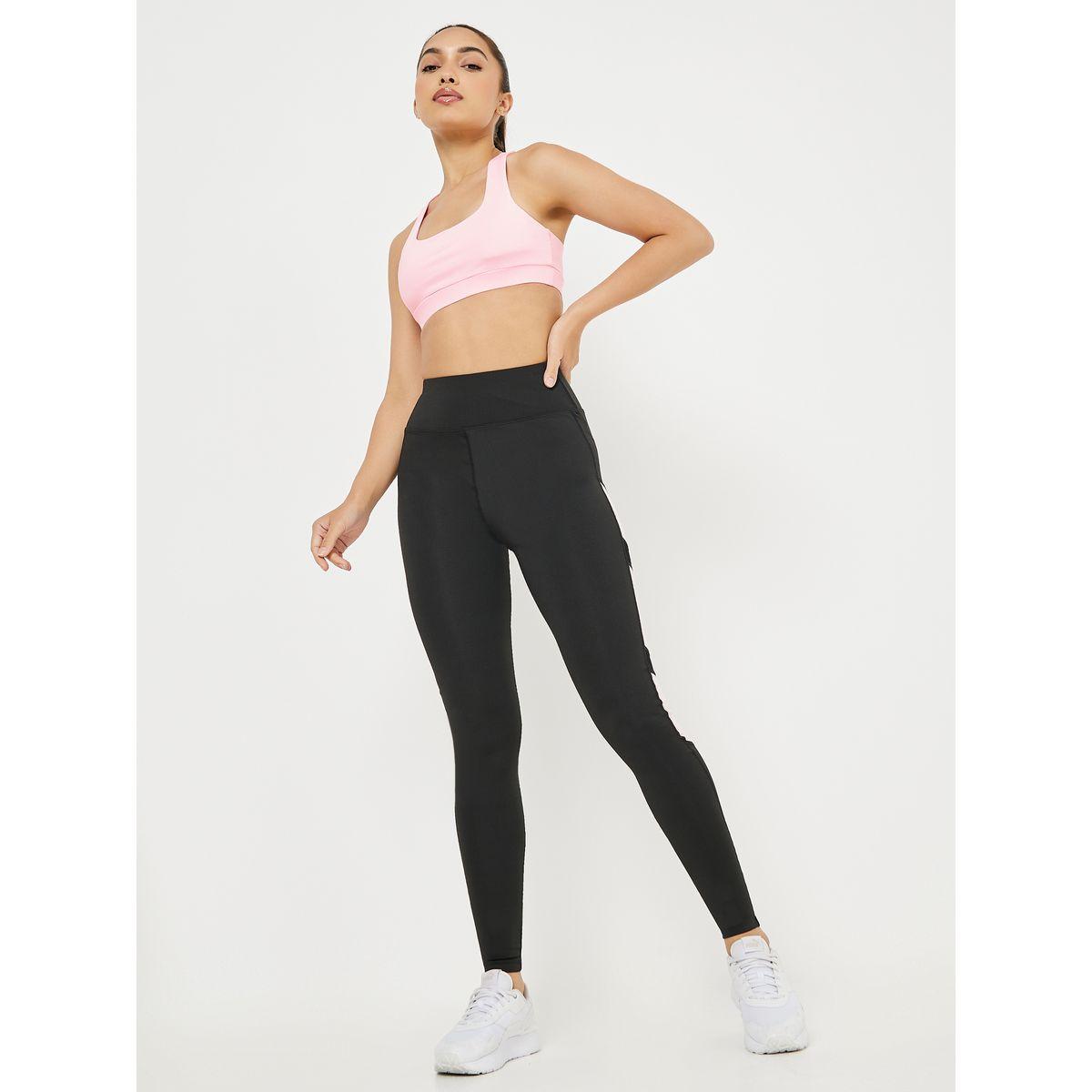 Styli Active Pack of 3 - Solid Top Slogan Print Strap Detail Sports Bra and Contrast Panel Active Legging Set-women-clothing-sportswearandactivewear-trackpantsandtracksuits-image-8
